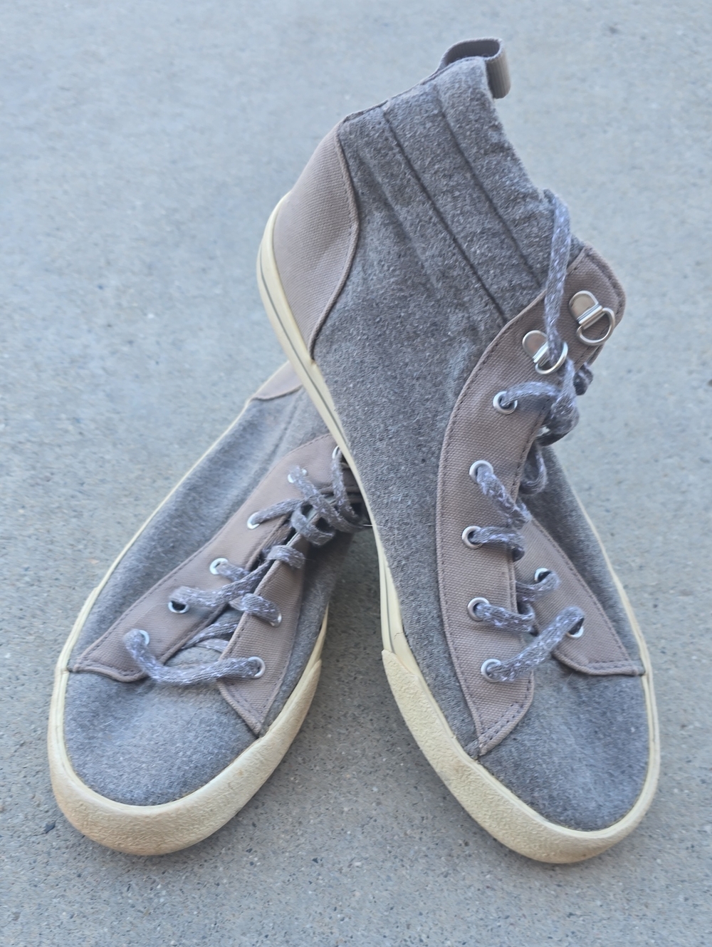 Keds Women’s High-Top Sneakers in Gray and Tan